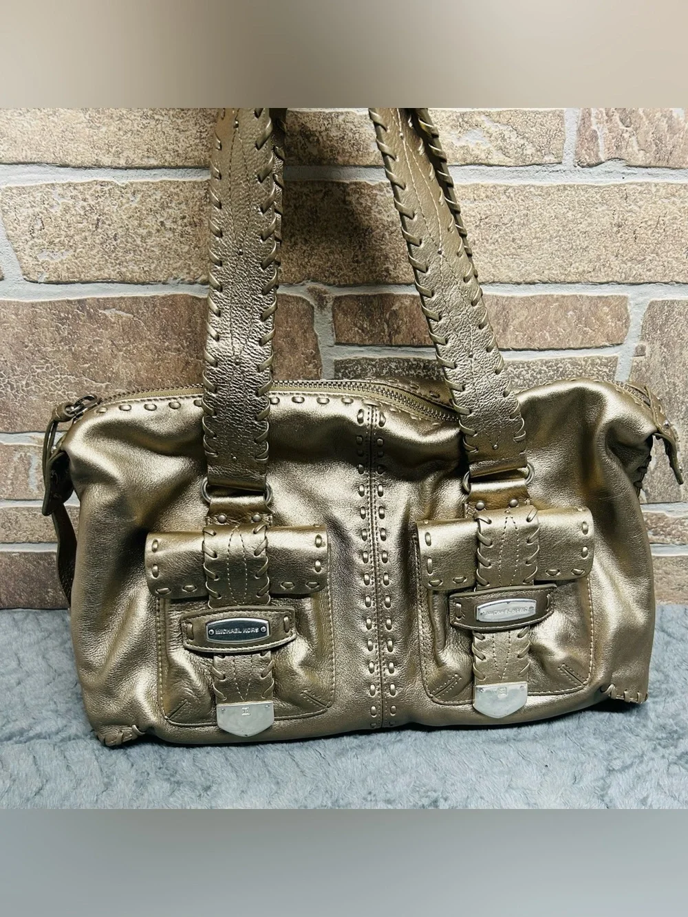 Michael Kors Golden Metallic Leather bag